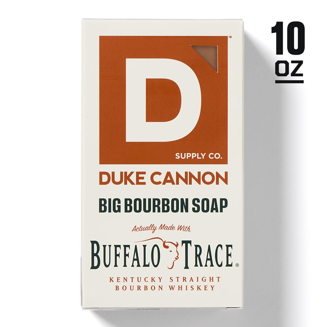Duke Cannon Extra Large Men's Bar Soap – Hydrating Bourbon Scent, 10 oz Big Brick, USA-Made for All Skin Types