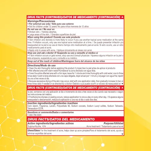 Biosulfur Grisi Acne Treatment Soap – Deep Cleansing Sulfur Bar, Fights Acne, Reduces Inflammation, Controls Oil & Blackheads, 4.4oz, 3-Pack