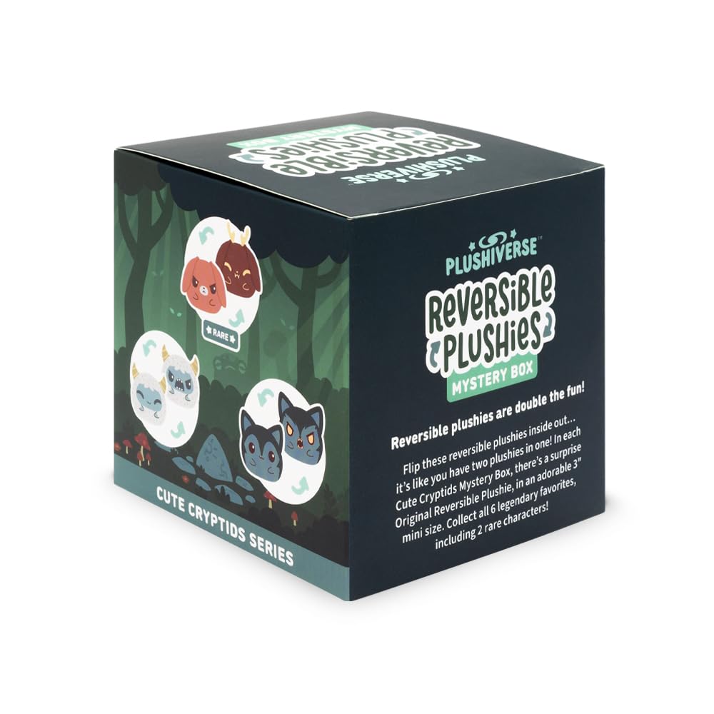 TeeTurtle 3" Reversible Mystery Box Plushie - Cute Cryptids Series - Surprise Soft Stuffed Animal Blind Box