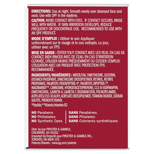 Olay Retinol 24 MAX Night Face Moisturizer - Fragrance-Free Anti-Aging Cream for Women with Peptides & Glycerin, Hydrates, Firms & Smooths Fine Lines, 1.7 Oz