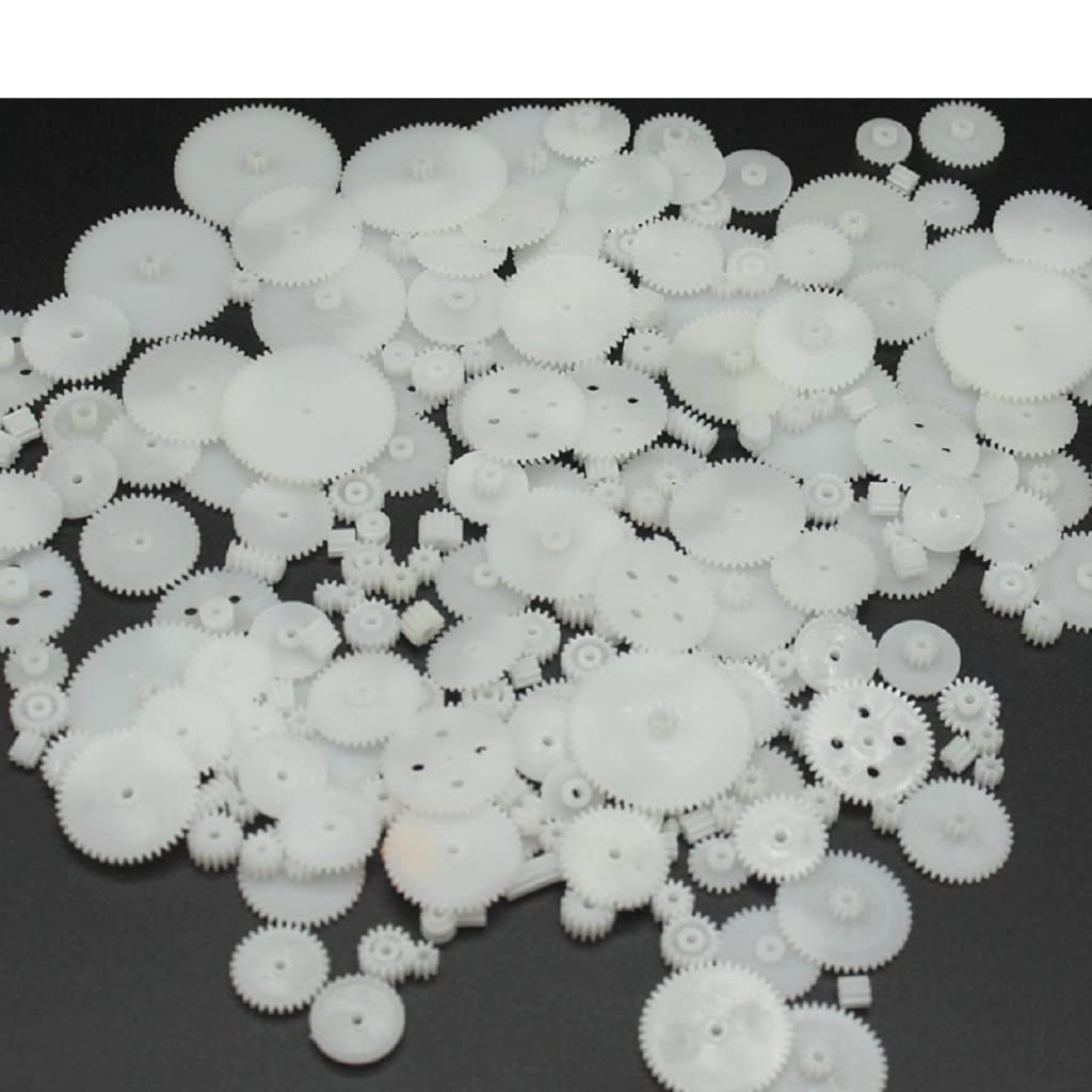 Alextend 200pcs Plastic Gears 0.5 Module for DC Motor DIY Model Toys Accessories