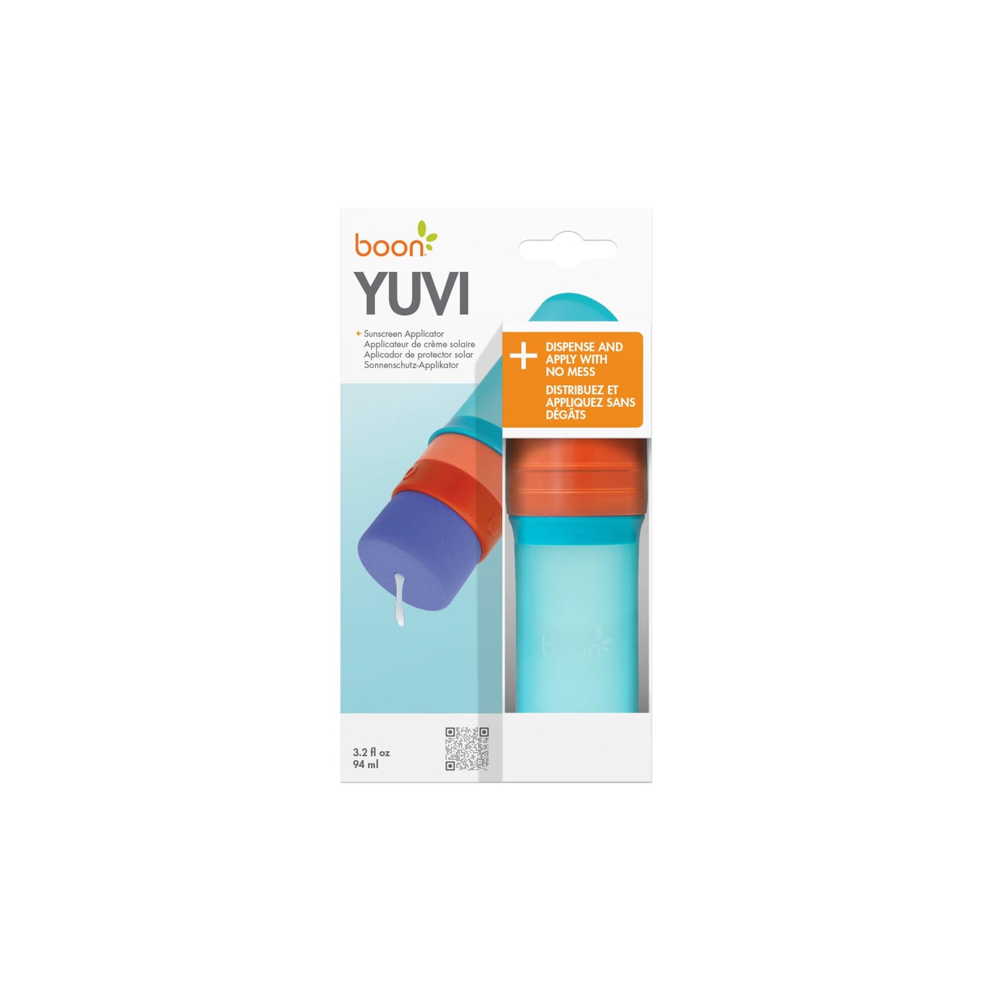 Boon Yuvi Kids Sunscreen Brush - Refillable, Spill-Proof Foam Applicator, Travel 3oz, Summer & Beach Essential, 1 Count