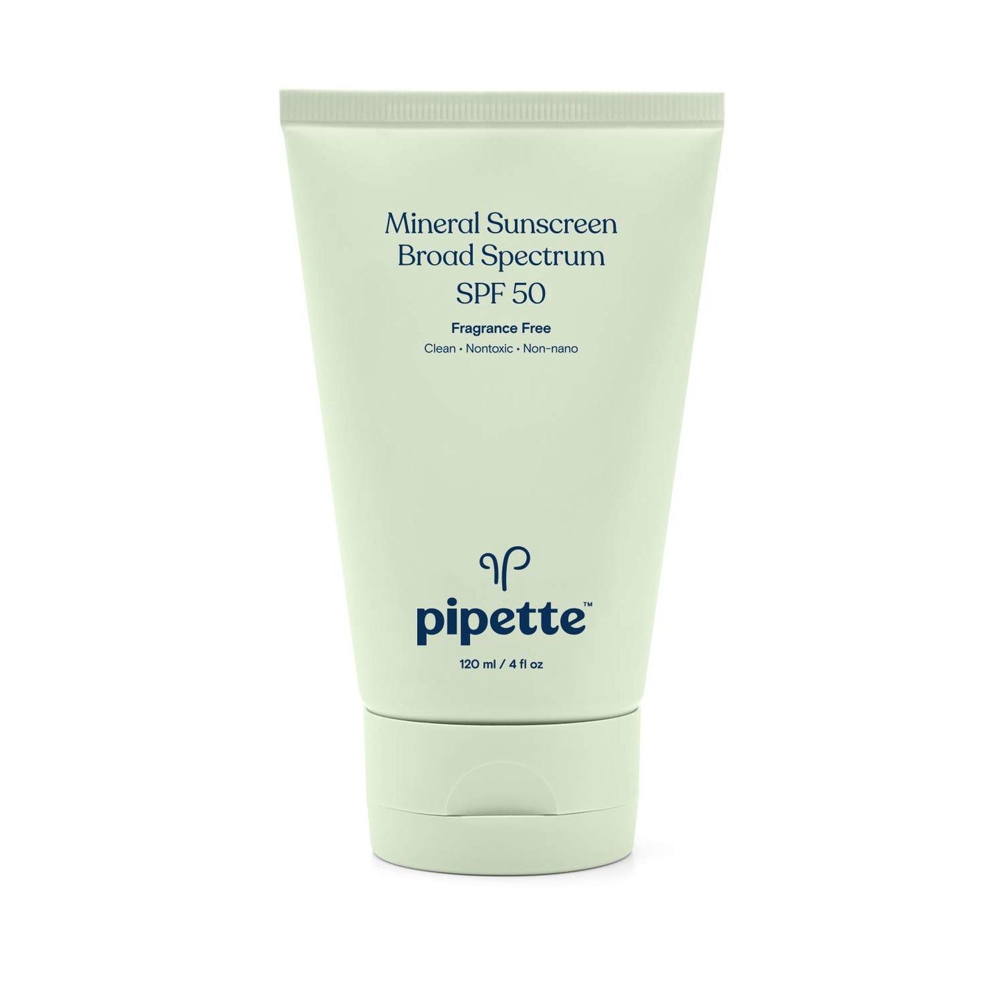 Pipette Mineral Sunscreen SPF 50 for Baby & Kids - Broad Spectrum Non-Nano Zinc Sunblock, Gentle UVB/UVA Protection for Sensitive Skin, 4 fl oz