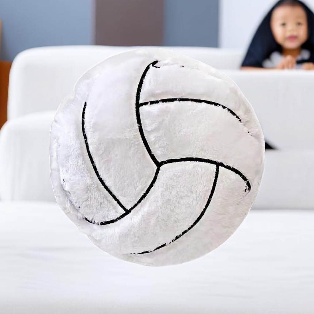 OPHRBU Volleyball Sports Pillow Fluffy Soft Throw Pillow Toy ,14" Durable Sport Basketball Plush Toys,Plush Pillow Toys Gift for Kids Boy Girls Children Room Decoration