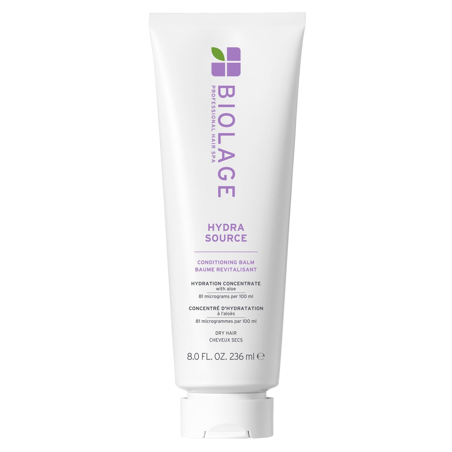 Biolage Hydra Source Conditioning Balm – Deep Moisture & Detangling for Dry Hair, With Fermented Aloe & Hyaluronic Acid, Vegan, 7.9 Fl Oz