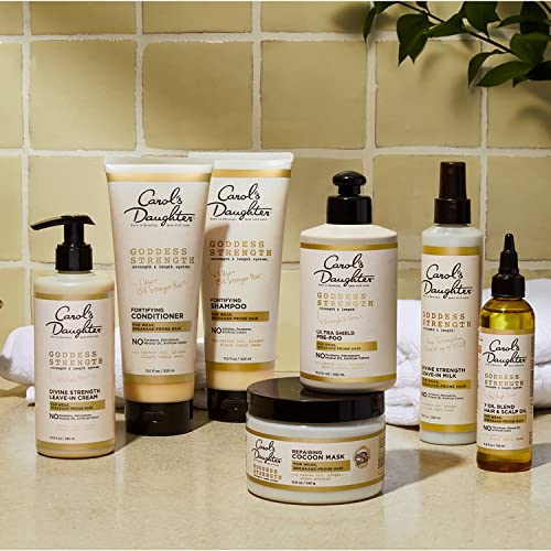 Carol's Daughter Goddess Strength Ultra Shield Pre Poo Hair Treatment with Castor Oil, 10.2 Fl Oz – Detangler for Waves, Coils & Curls