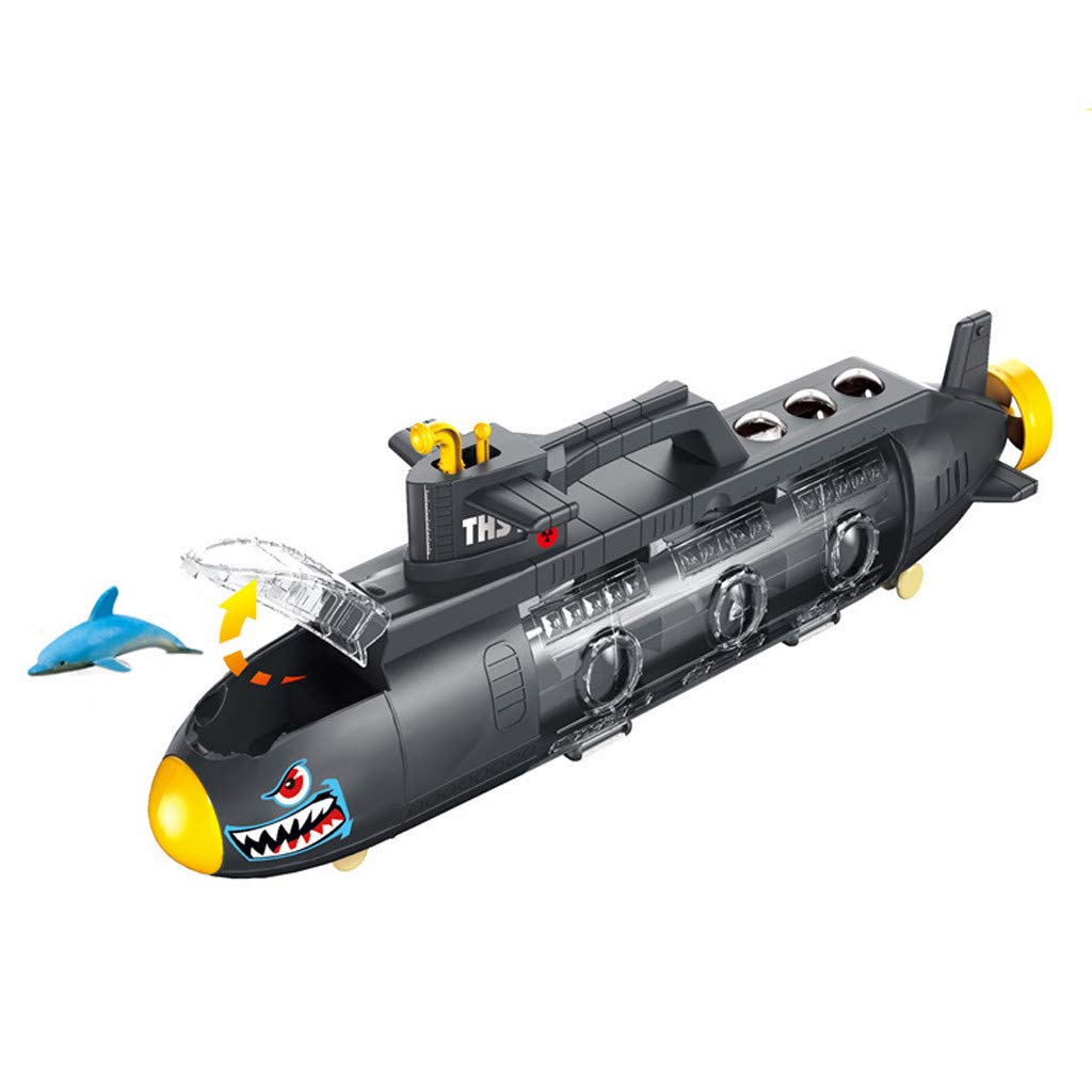 Boat Submarine Toy Shark Car Vehicle Toy W/ 6 Sea Animals and Storage Toys for 3, 4, 5, 6 7 Year Old Kids Boys Girls