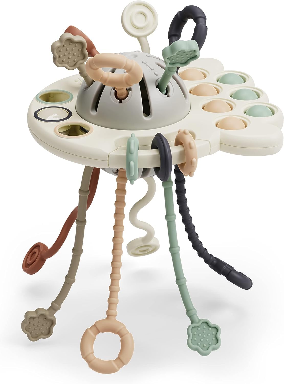 GOPO TOYS Baby Airplane Toy – Montessori Silicone Pull String Fidget for Toddlers 18M+ – Teething & Sensory Travel Toy for Car, Plane & Stroller