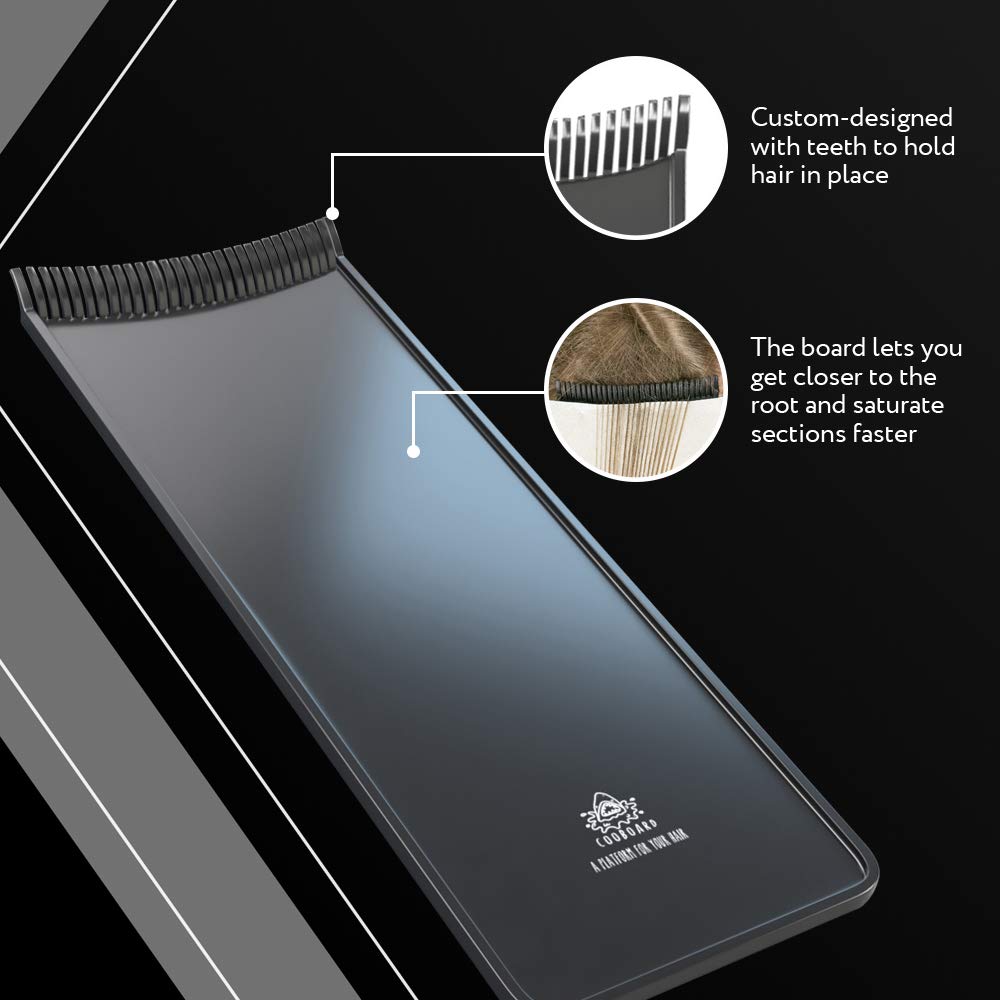 Cooboard Balayage Board with Teeth – Original Highlighting Paddle for Hair Stylists | Lightweight, Sturdy & Easy to Clean (Black)