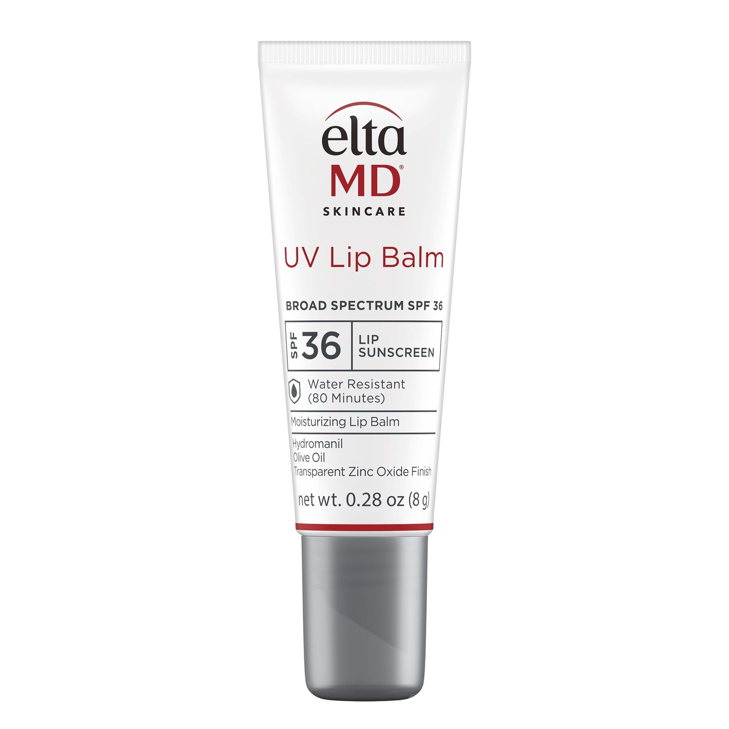 EltaMD UV Lip Balm SPF Sunscreen, Sunscreen Lip Balm with SPF 30+, Protects Dry Cracked Lips, Transparent Zinc Oxide, 0.28 Tube