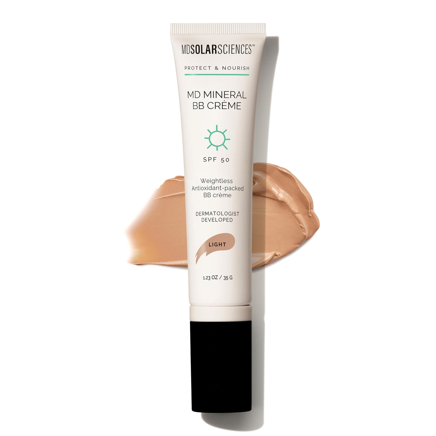 MDSolarSciences Mineral BB Cream SPF 50 – Hydrating Sheer Tinted Sunscreen with Niacinamide, Caffeine & Squalane, Anti-Aging, Reef Safe, 1.23 oz