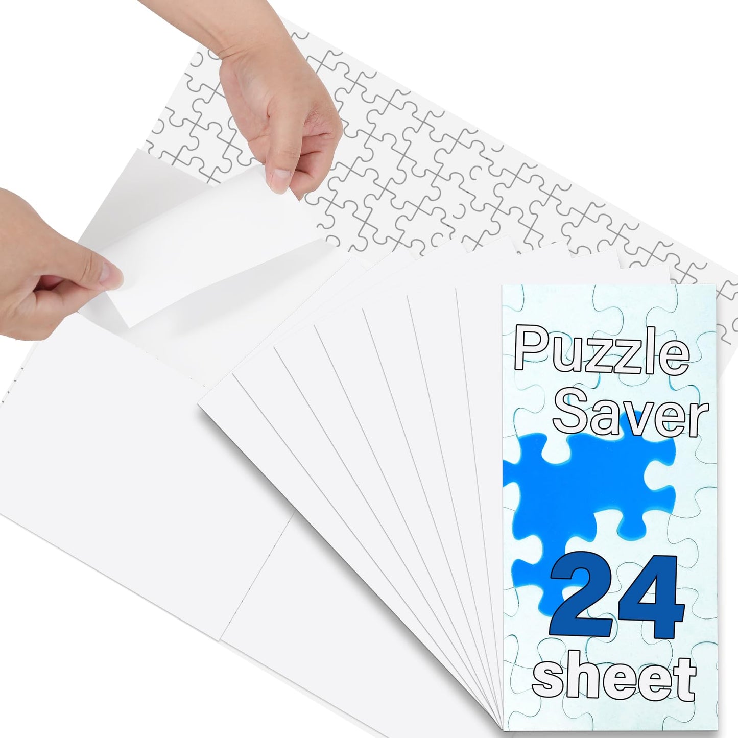 Puzzle Glue Sheets for 1000-Piece Puzzles – 24 Easy Peel & Stick Saver Sheets, No-Clean Jigsaw Stickers, Gift for Puzzle Lovers