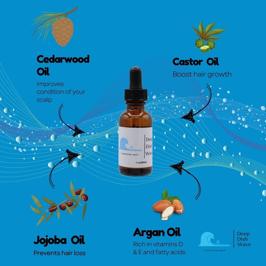 Deep Dish Wave Hair Oil 100% Pure All Natural Organic 360 Waves Training 1oz