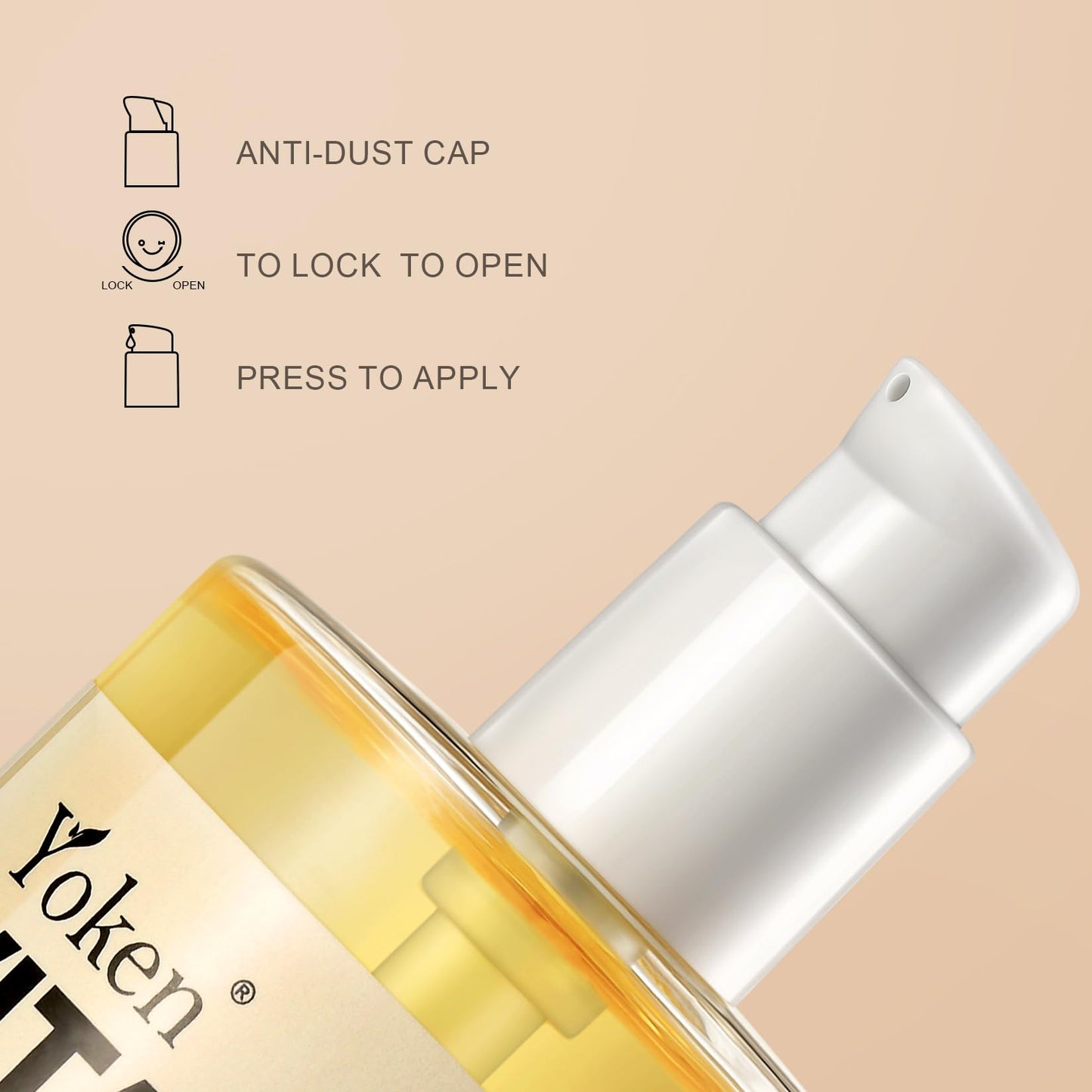 Yoken Organic Vitamin E Oil 8oz – Cold-Pressed, Hexane-Free, Non-GMO, Skin, Hair, Face, Nails, Scars, Scalp, Bath & Body Oil