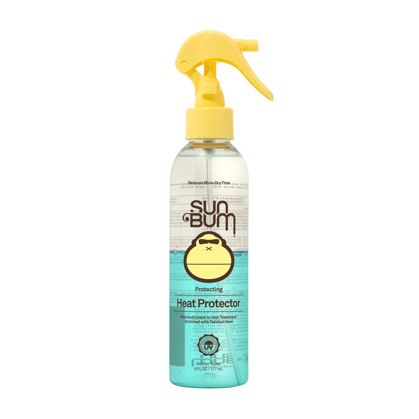 Sun Bum Heat Protector Spray 6oz – Leave-In Hair Treatment Shields from Heat & UV, Fights Frizz, Reduces Dry Time, Vegan & Cruelty-Free
