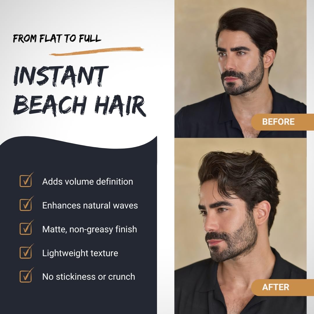 Tribal Chimp Sea Salt Spray for Men 250ml – Volumizing, Thickening & Texturizing Hair Spray – Strong Hold, Natural, Non-Toxic & Alcohol-Free