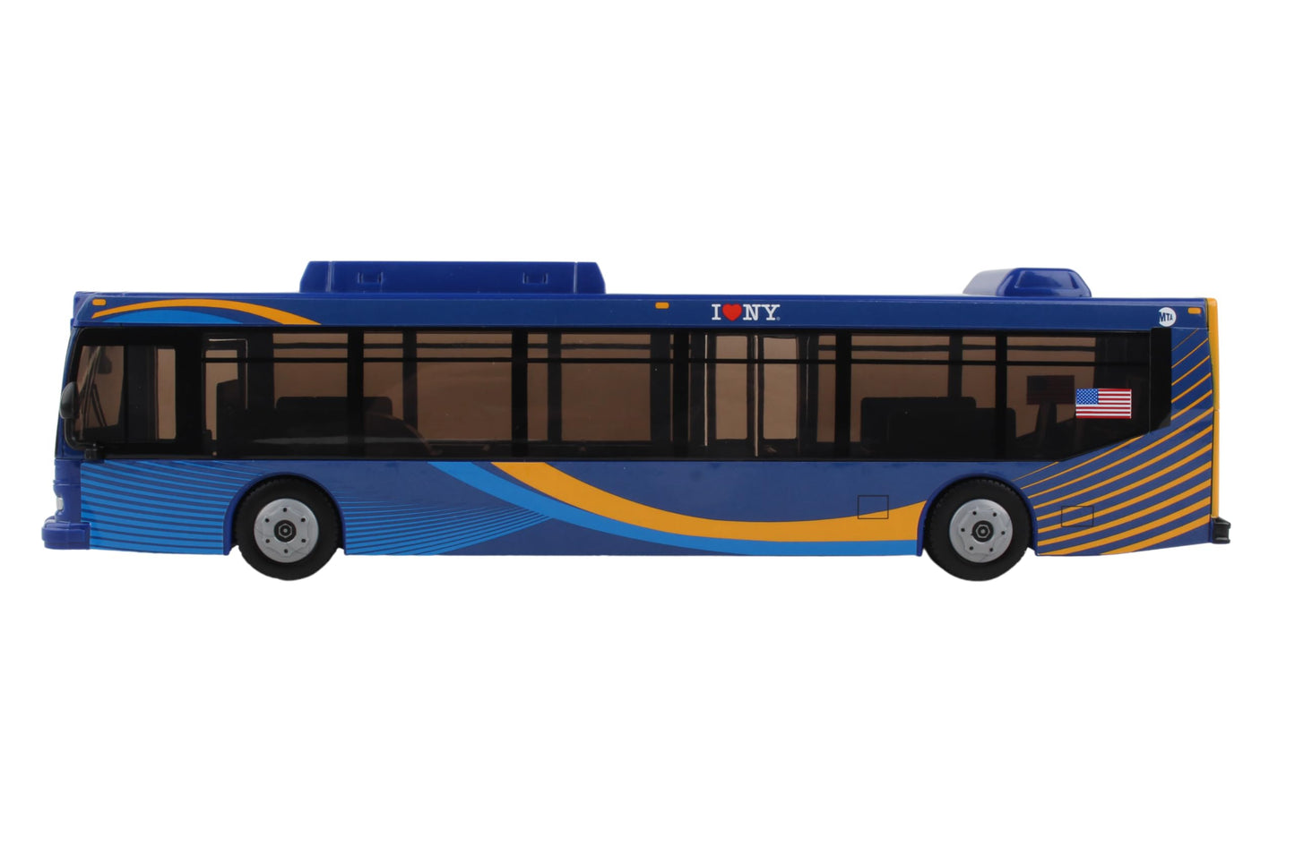 Daron MTA 11" Blue Friction-Powered Bus Toy with Rolling Wheels & Working Doors, Officially Licensed, Kids 3+