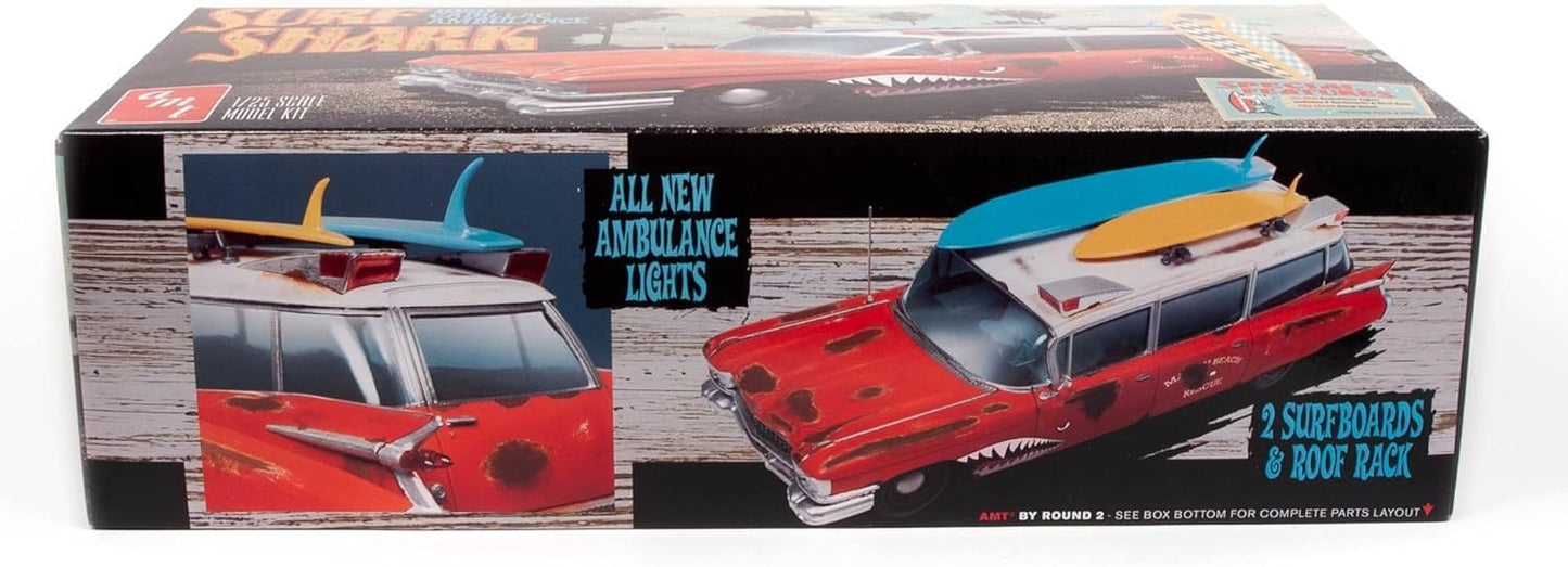 AMT Skill 2 Model Kit 1959 Cadillac Ambulance Surf Shark 1/25 Scale Models