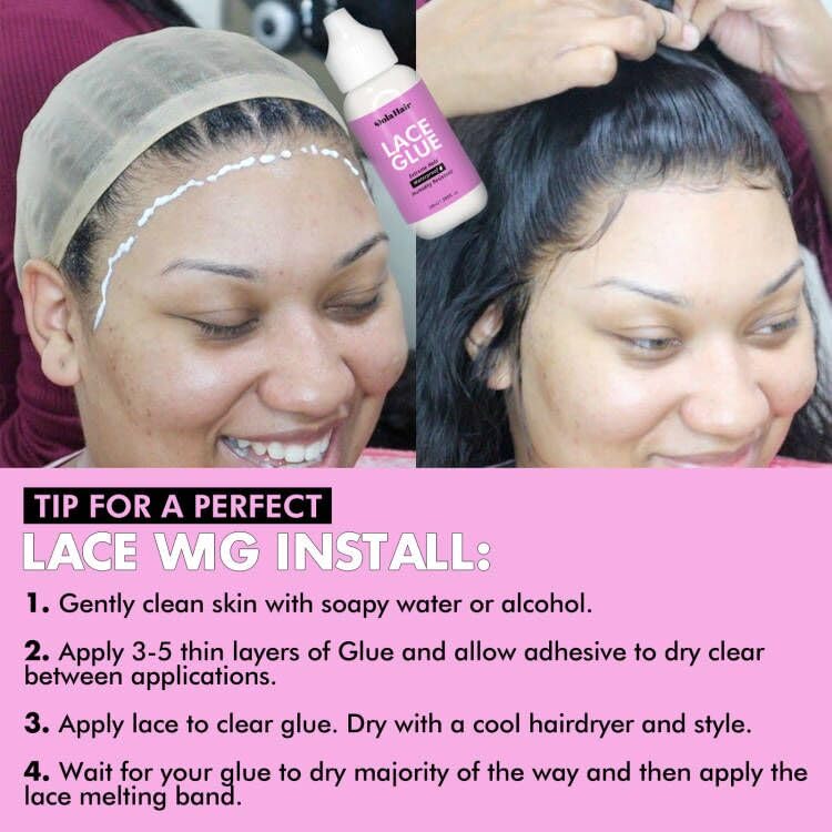 Dolahair Extreme Hold Lace Glue for Wigs, Waterproof, Invisible Bonding, 1.3 Ounce