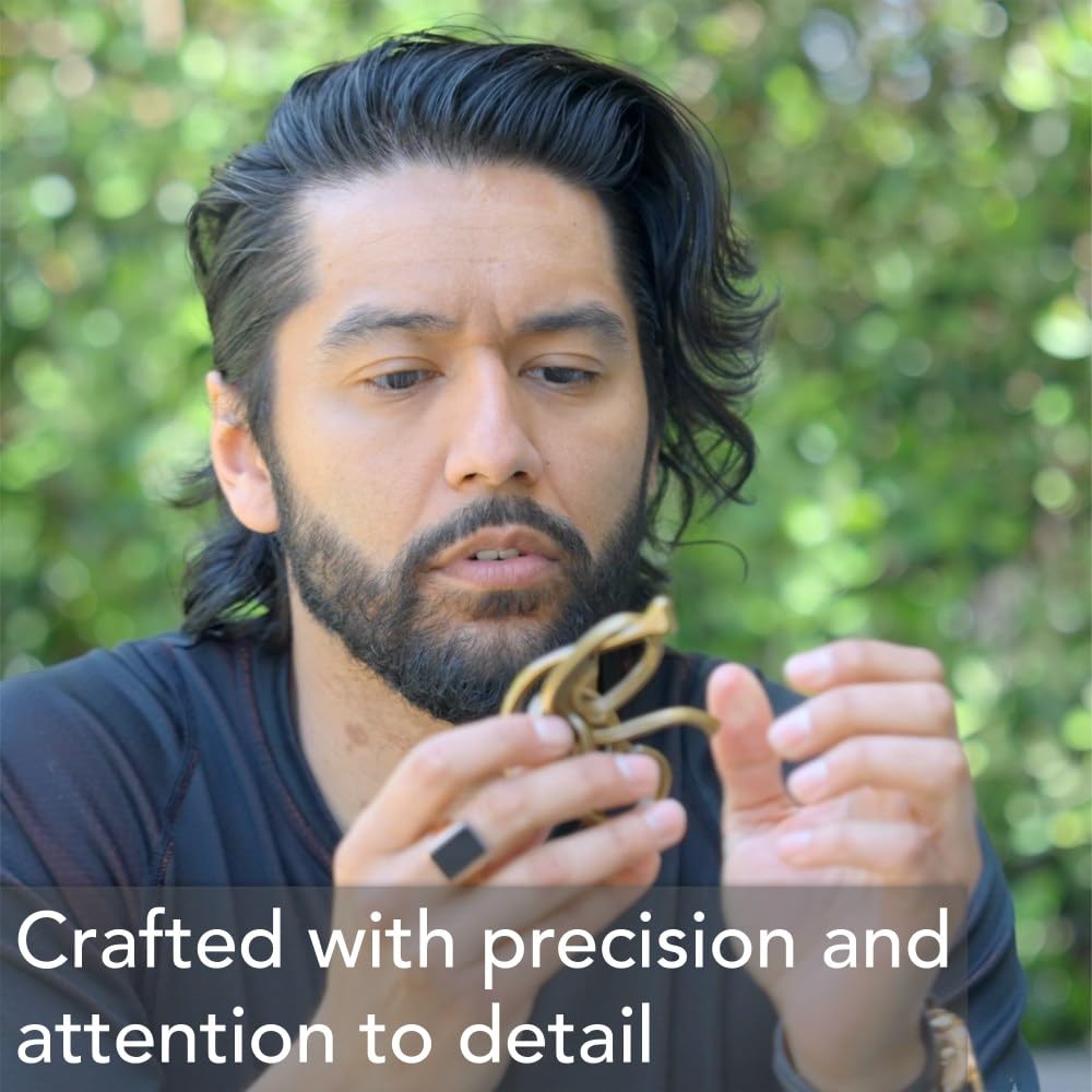 BePuzzled | Hourglass Hanayama Metal Brainteaser Puzzle Mensa Rated Level 6, for Ages 12 and Up