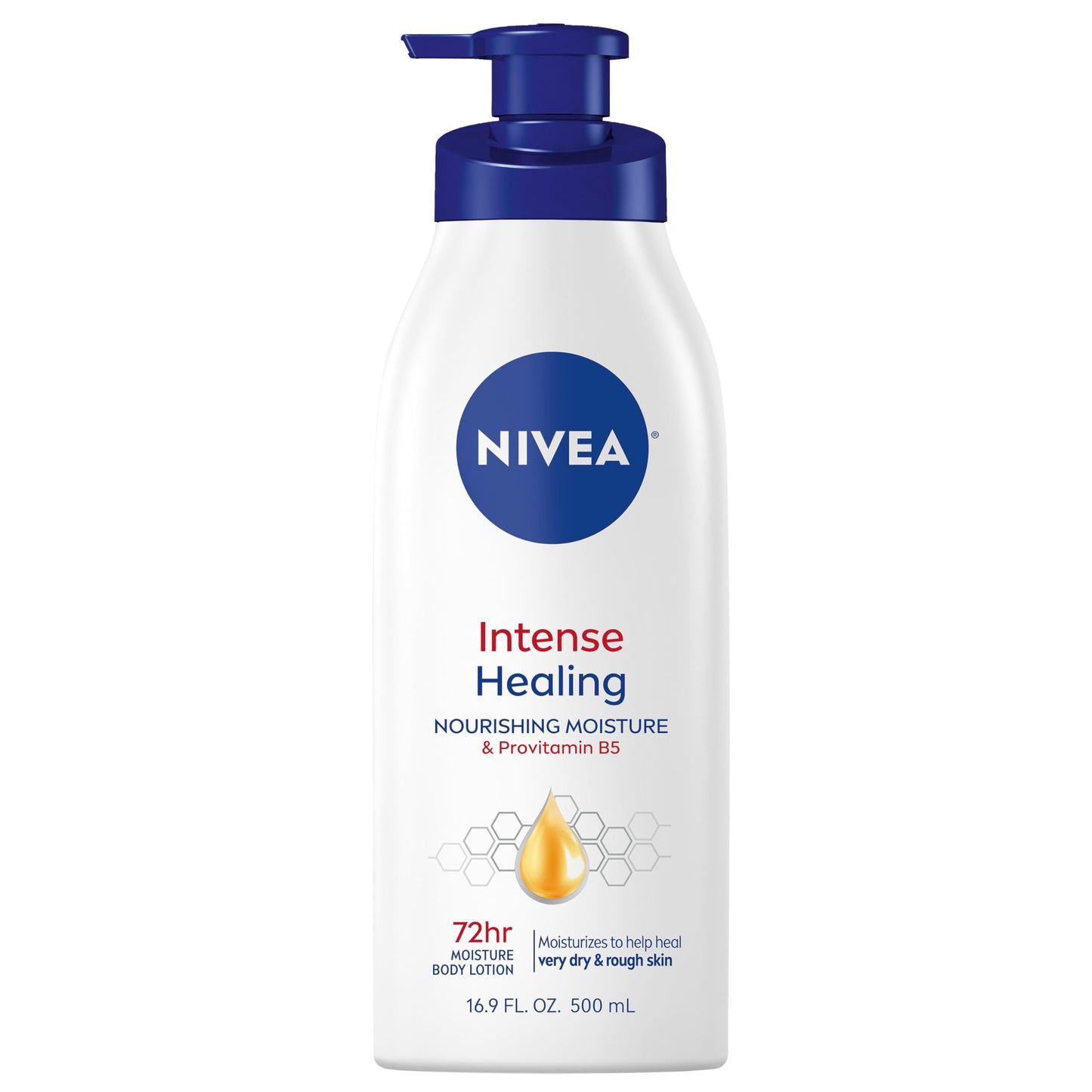 NIVEA Intense Healing Body Lotion – 72-Hour Moisturizer for Very Dry, Itchy Skin with Glycerin, Provitamin B5 & Niacinamide, 16.9 fl oz