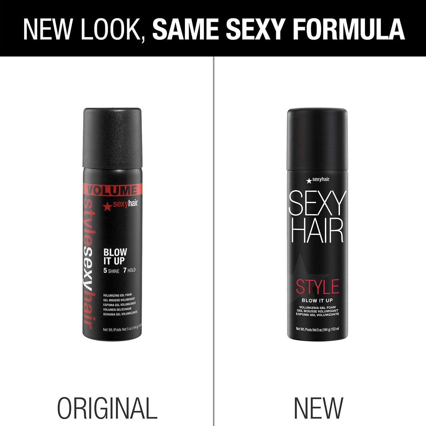 SexyHair Style Blow It Up Volumizing Gel Foam, 5 Oz | Up to 50% More Volume | Adds Shine