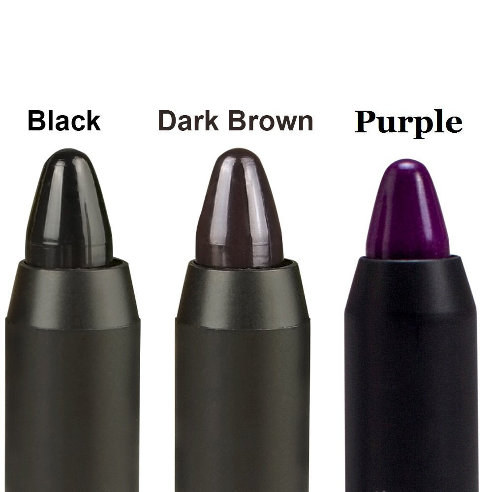 Professional Hair Chalk Temporary Hair Dye Non-toxic Hair Color Crayon Cover White Hair Color Patch (3packs-black-dark Brown-purple)