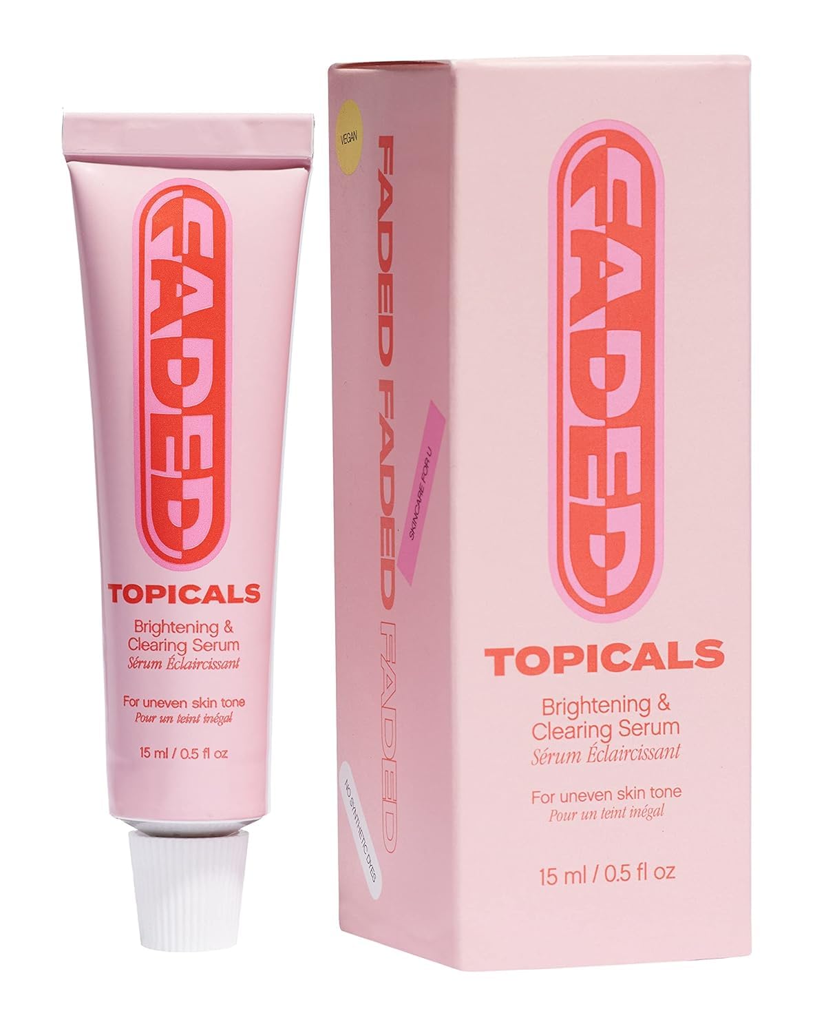 Topicals Faded Brightening & Clearing Serum, Reduces Discoloration, Dark Spots & Scars, Kojic Acid & Niacinamide, Vegan, 0.5 Fl Oz