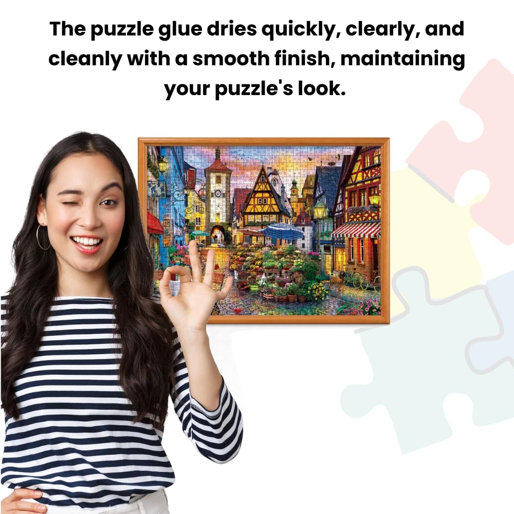 MasterPieces Jigsaw Bottle & Wide Plastic Spreader Puzzle Glue, 5 Ounces, Blue,Orange 10 Fl Oz