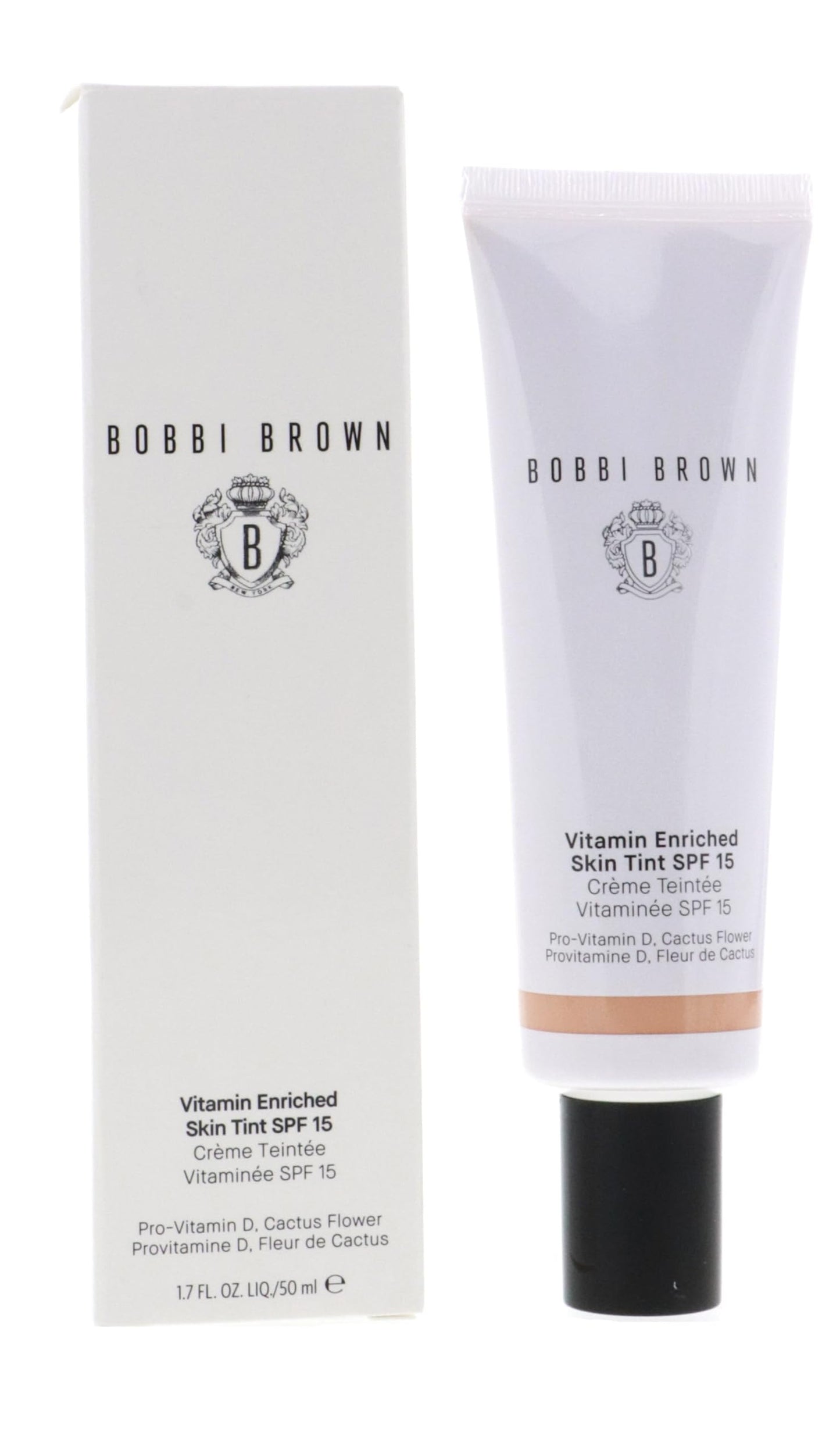 Bobbi Brown Vitamin Enriched Skin Tint SPF 15 | Broad Spectrum SPF Skin Tint | Hydrating Tinted Moisturizer | Vitamins B, C, & E, 1.7 Fl Oz, Light 3