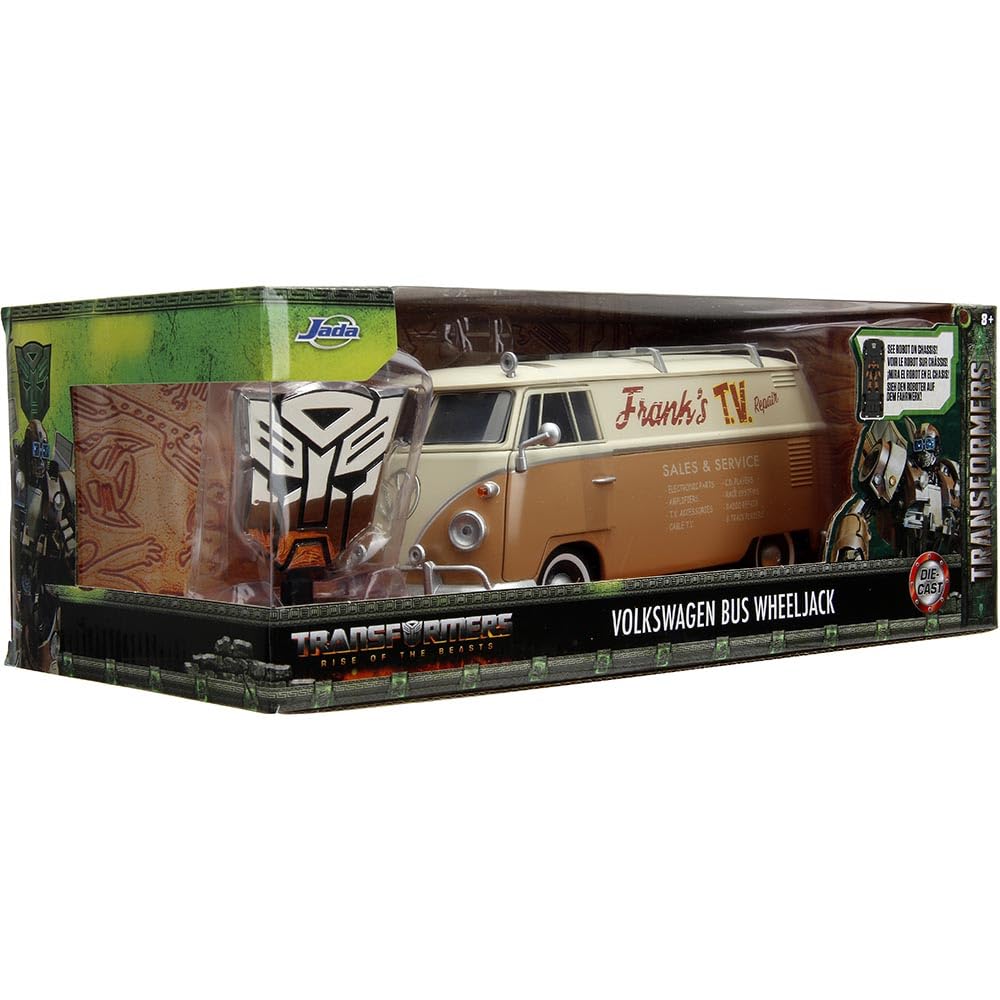 Transformers Rise of The Beast 1:24 Volkswagen Bus Wheeljack w/Robot On Chassis Die-Cast Car, Toys for Kids and Adults
