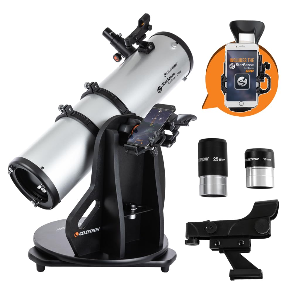 Celestron StarSense Explorer 150AZ Telescope – 150mm Tabletop Dobsonian, App-Enabled, Smartphone Dock, iPhone & Android, Beginner-Friendly