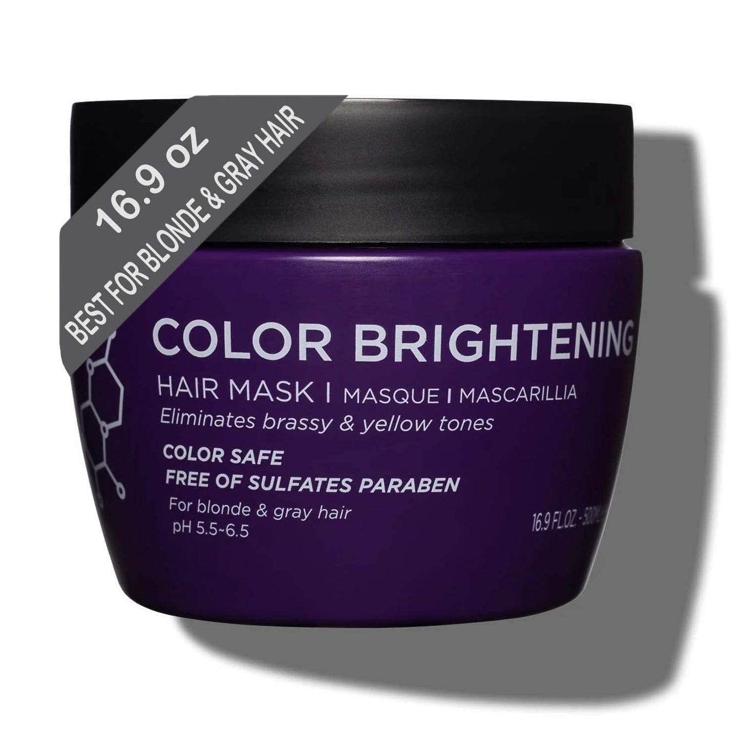 Luseta Purple Hair Mask 16.9 Oz | Deep Conditioner for Blonde & Gray Hair | Neutralizes Yellow & Brassy Tones | Sulfate & Paraben Free
