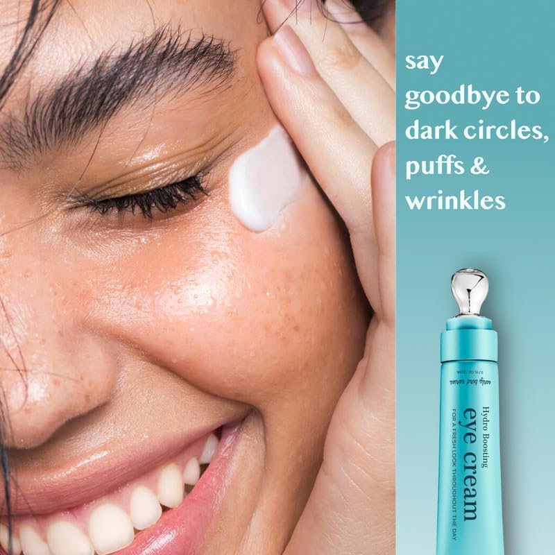 Under Eye Cream for Dark Circles & Puffiness, Caffeine + Niacinamide, Squalane & Peptides, Korean Anti-Aging, Zinc Roller