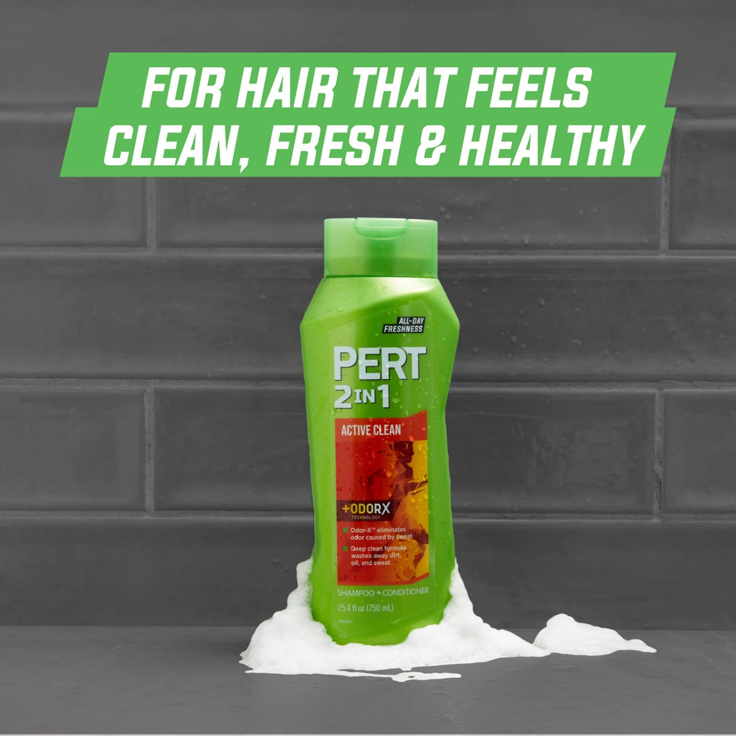 Pert 2 in 1 Active Clean Shampoo and Conditioner for Unisex - 13.5 oz Shampoo and Conditioner
