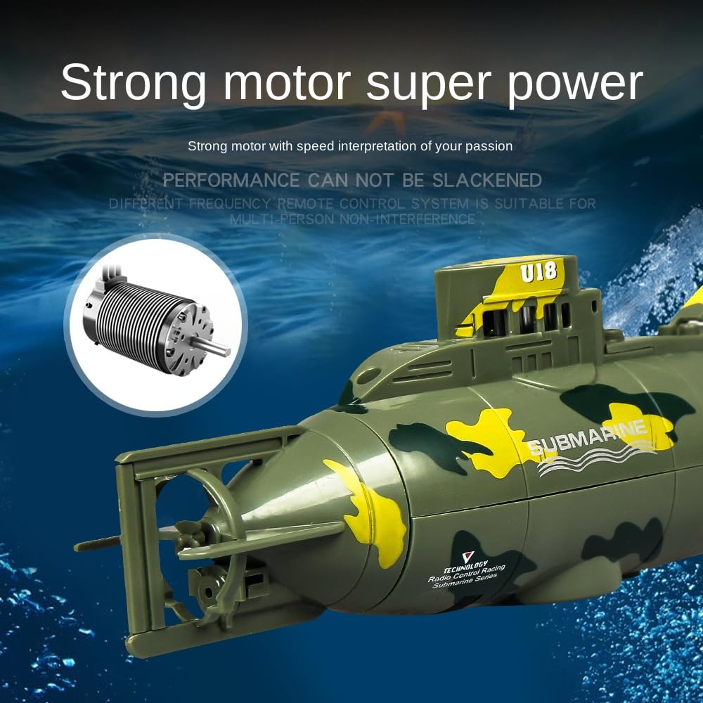 KALASU Military RC Submarine Toy for Kids – High Simulation, Dive, Float & 360° Rotation, 6-Channel Remote, Perfect Gift