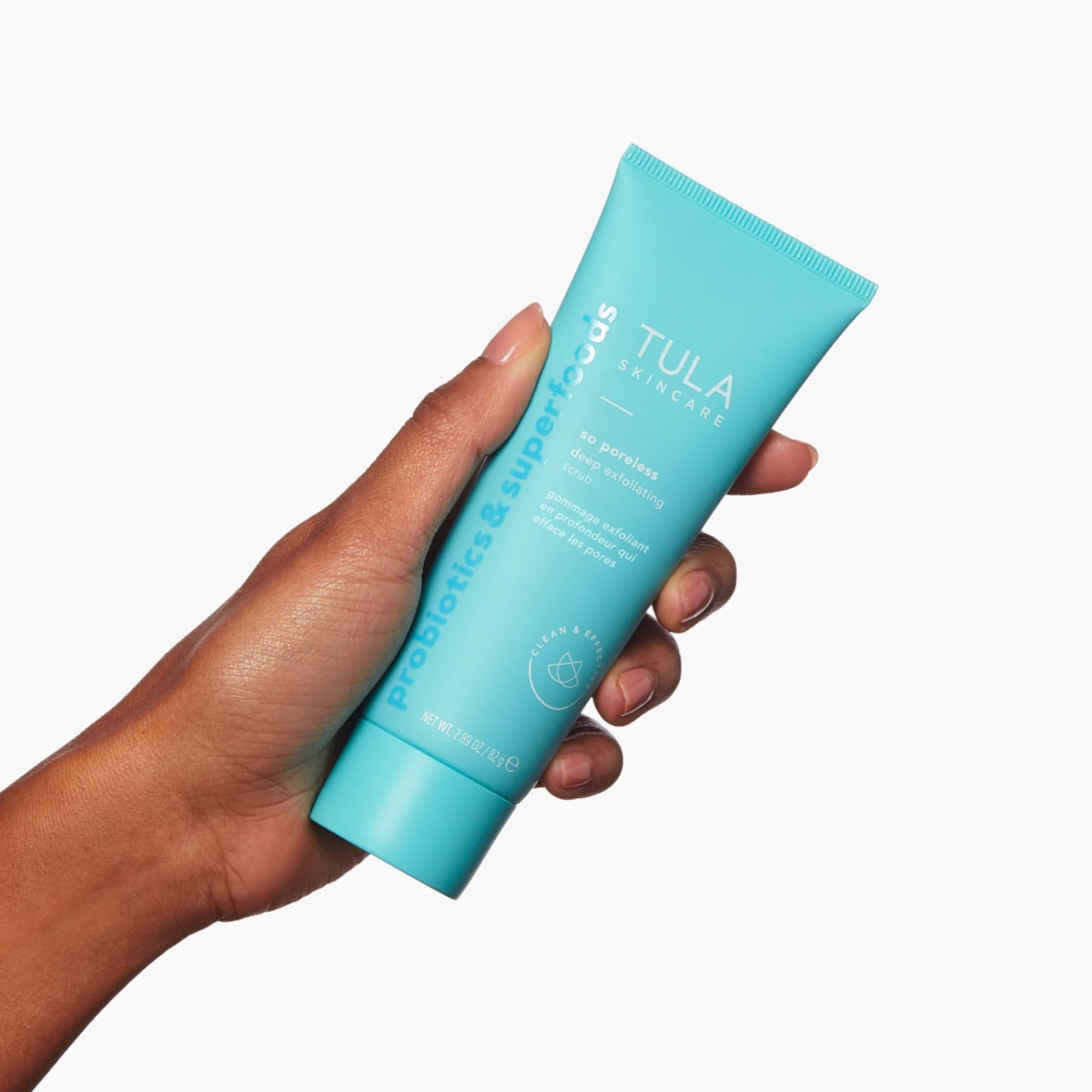 TULA So Poreless Exfoliating Blackhead Scrub – Gentle Yet Powerful Face Exfoliator with Probiotics, Volcanic Sand & Pink Salt, 2.89 oz