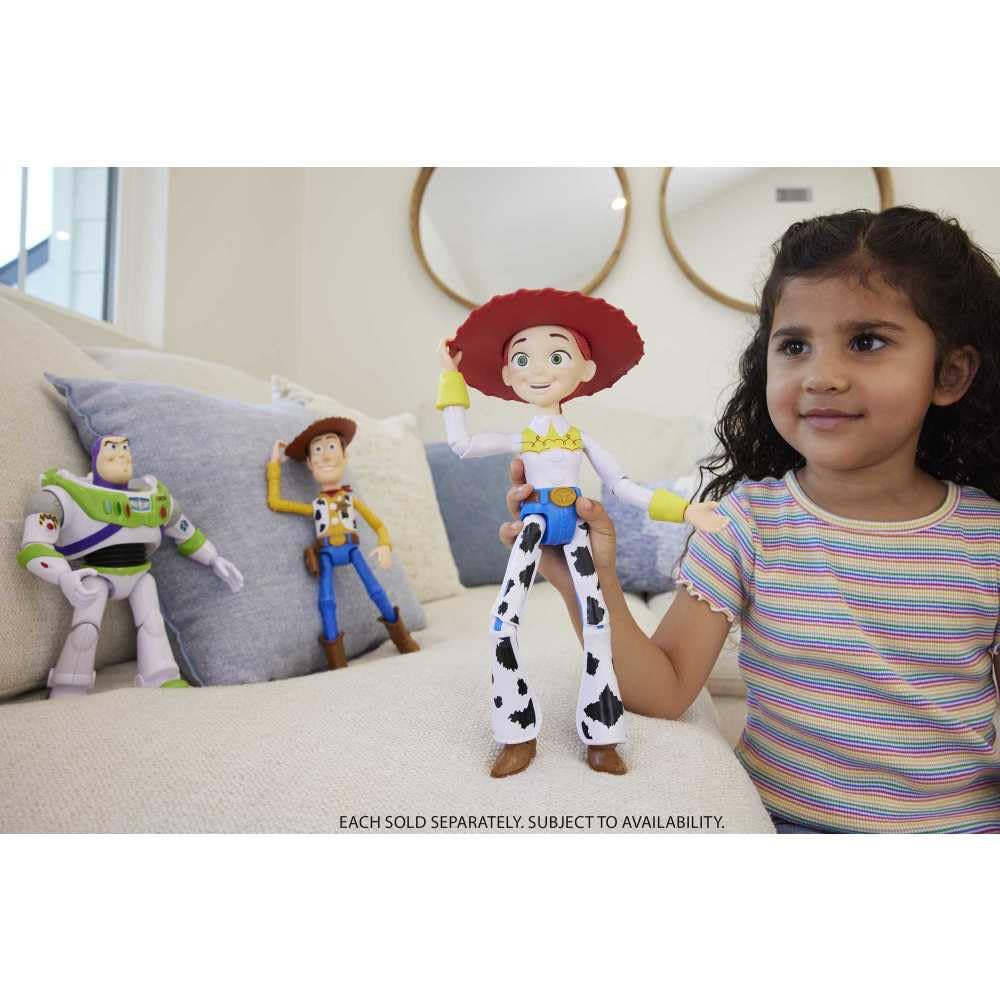 Mattel Disney and Pixar Toy Story Large Action Figure, Posable Jessie Collectible in Signature Cowgirl Look with Removable Hat, 12-inch Scale
