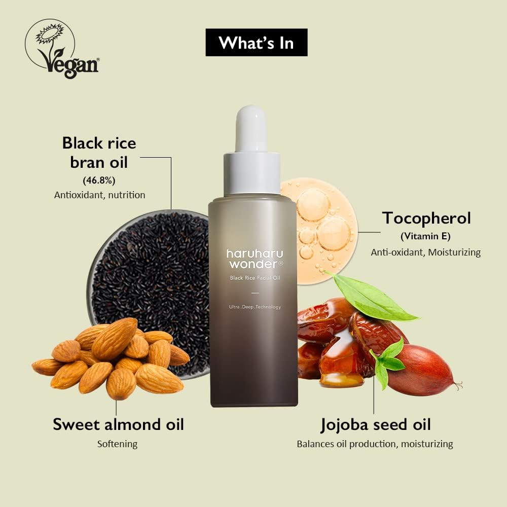 HARUHARU wonder Black Rice Facial Oil 1.01 fl oz (30ml)