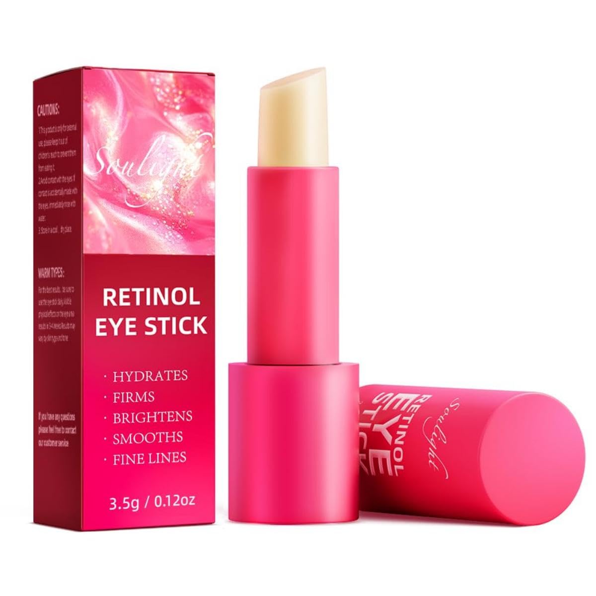 Soulight Retinol Eye Stick - Anti-Aging Eye Balm for Wrinkles, Dark Circles & Puffiness, Moisturizing Eye Cream to Soften & Nourish Skin