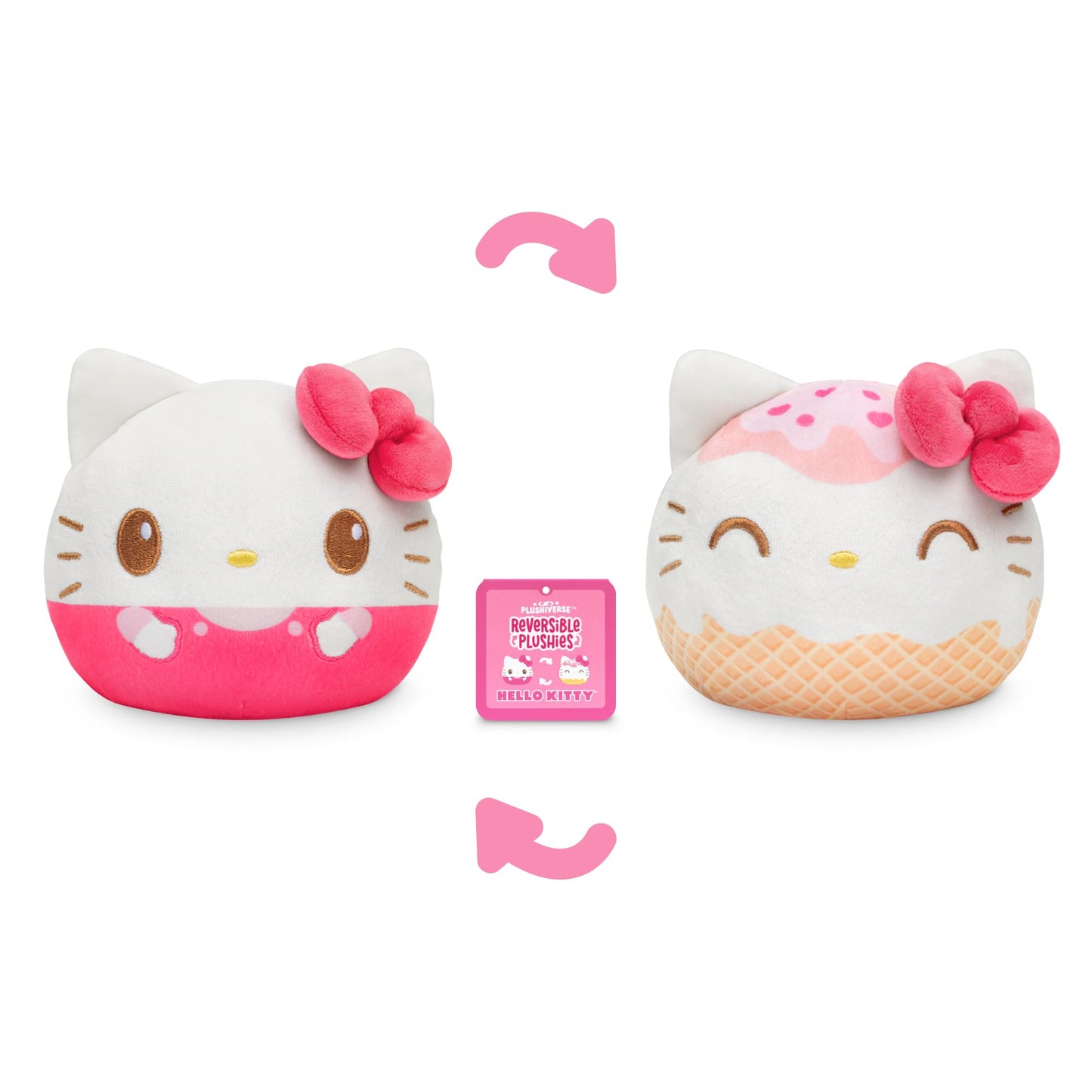 TeeTurtle Hello Kitty Reversible 4" Plushie - Hello Kitty Ice Cream - Sanrio Officially Licensed Soft Stuffed Animal