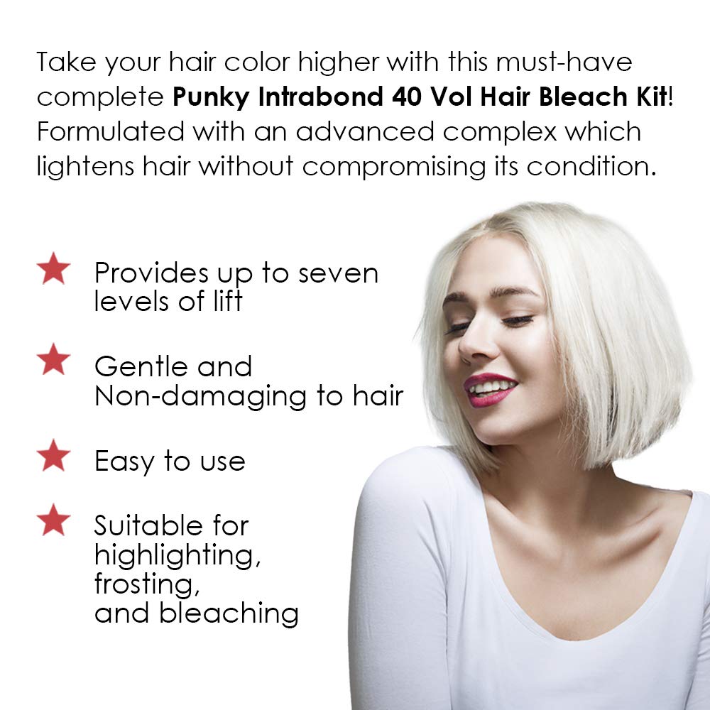 Punky Intrabond™ 40 Vol Bleach Kit, Fast Bleaching Action for Brighter Hair