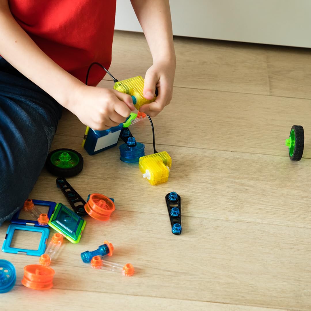 GeoSmart Flip Bot - Build Remote-Controlled GeoMagnetic Vehicles with This STEM Focused Magnetic Construction Set Featuring Rechargeable Turbo Motors