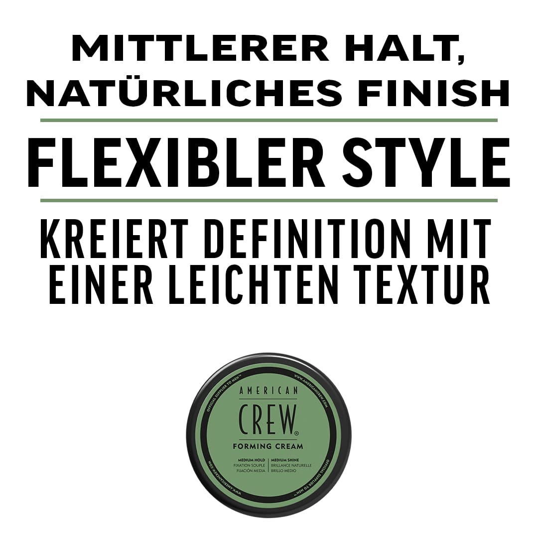 American Crew Men's Hair Forming Cream (OLD VERSION), Like Hair Gel with Medium Hold & Medium Shine, 3 Oz (Pack of 1)