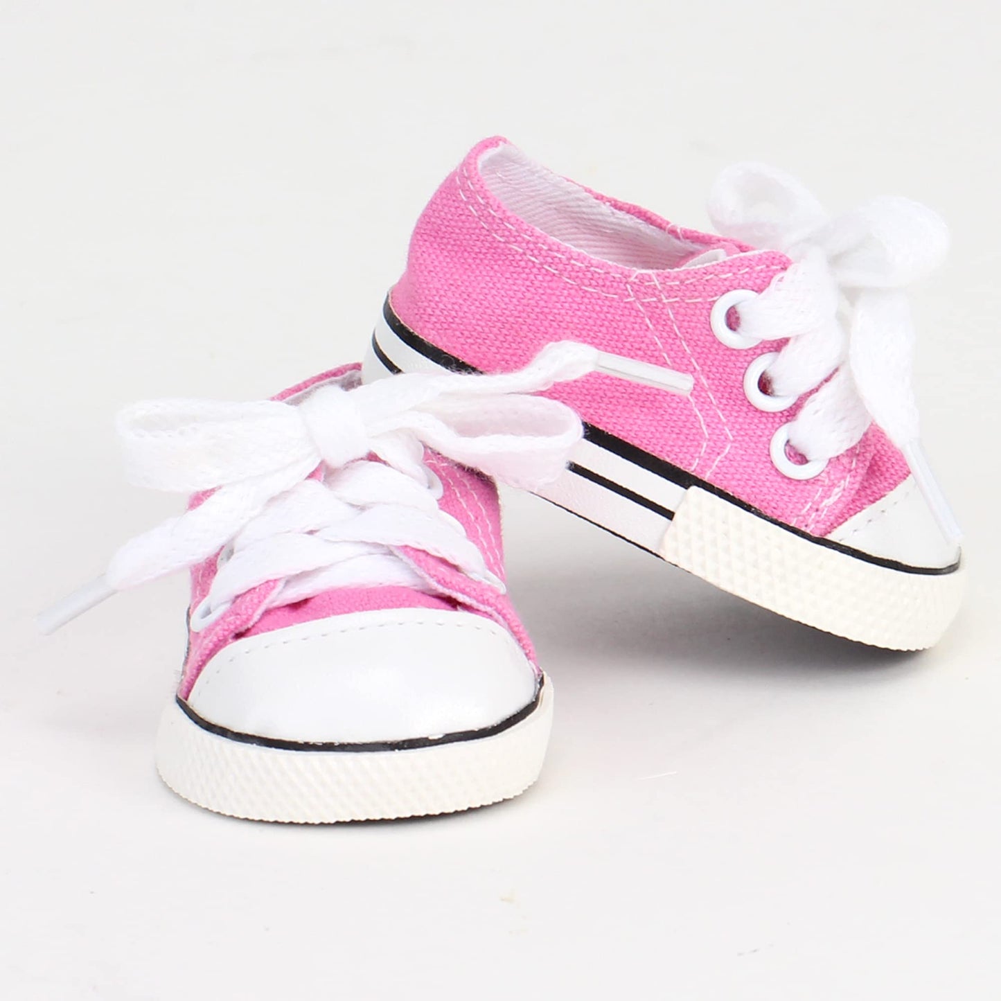 Sophia's Pink Canvas Sneaker with Laces and Imitation Leather Toe Cap Shoes Accessory for 18" Dolls, Light Pink