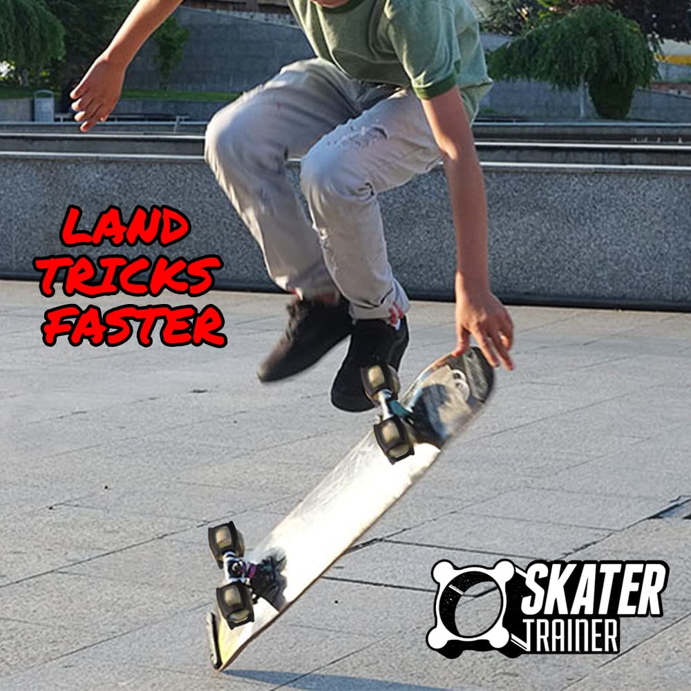 Skater Trainers for Kids 8-12 - Learn Ollies, Kickflips & Tricks Faster - Skateboarding Accessories, Stocking Stuffers, Fits All Wheels
