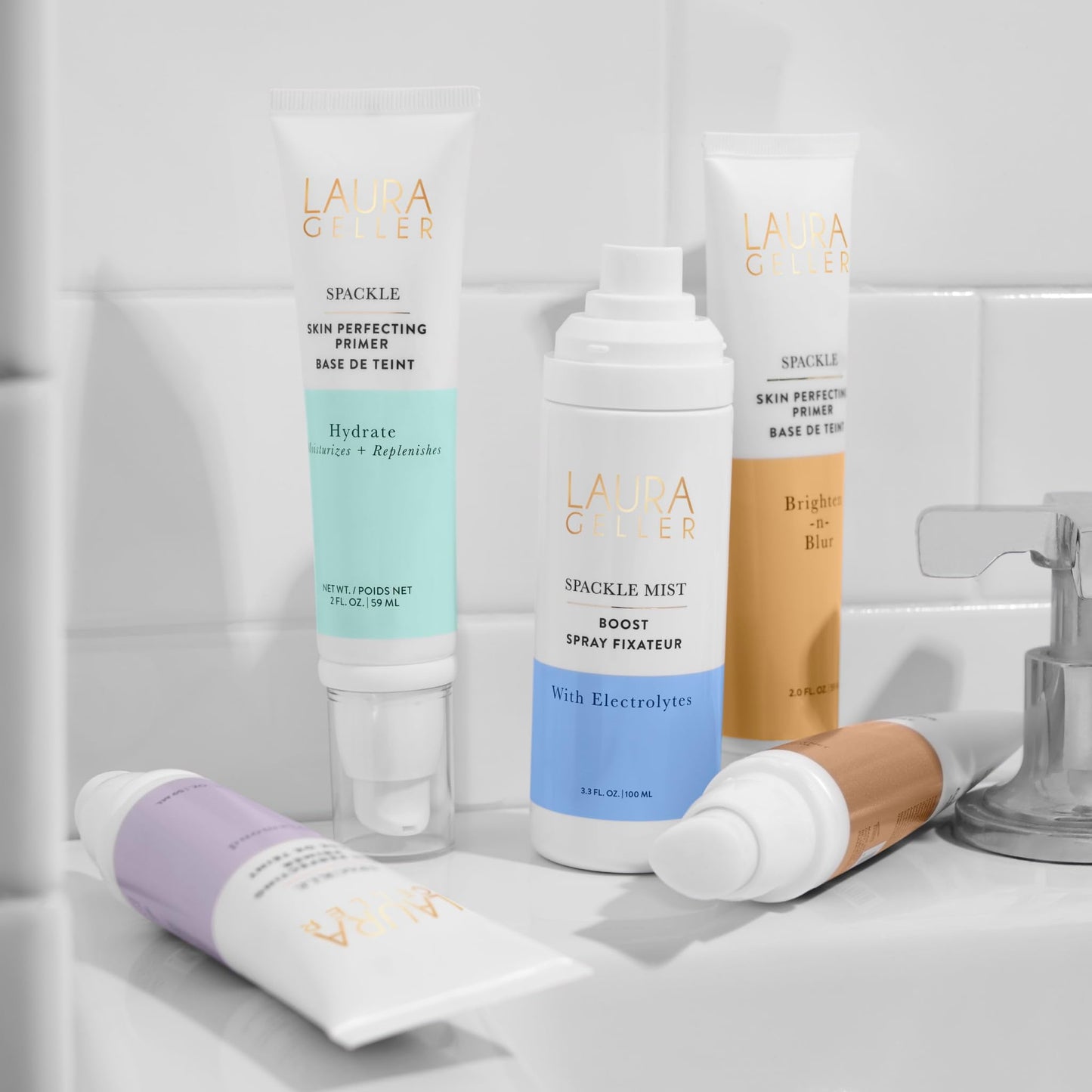 LAURA GELLER New York Spackle Mist Boost Setting Spray – Long-Lasting, Dewy Finish, Electrolytes & Blue Light Protection