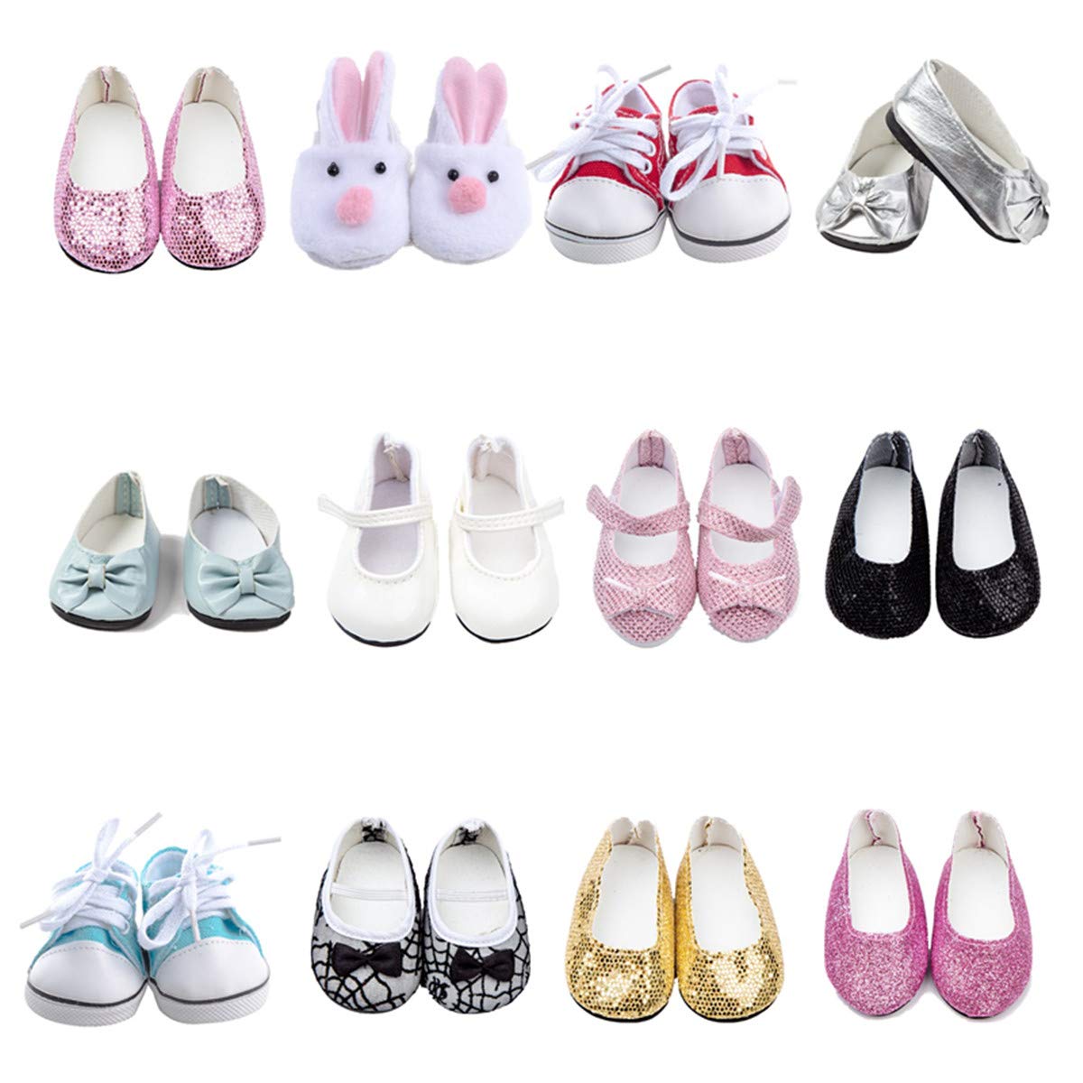 6 Pairs of Doll Shoes Include Boots Leather Shoes Fits 18 Inch American Girl Doll