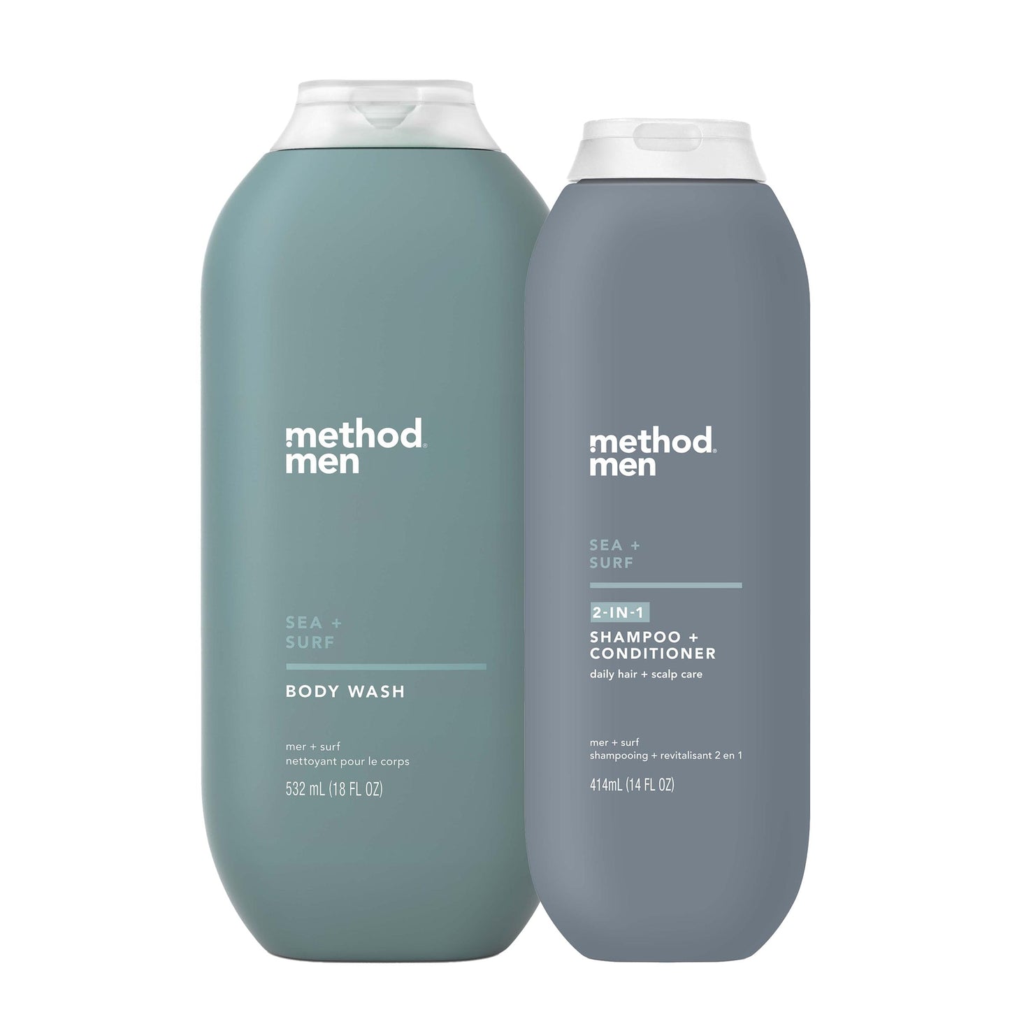 Method 2-in-1 Shampoo and Conditioner (18oz) and Body Wash (18oz) Gift Set, Sea + Surf