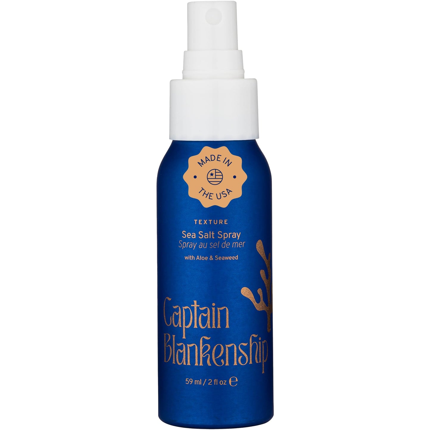 Captain Blankenship Texture Sea Salt Hair Spray | Adds Volume, Texture & Natural Waves | Color-Safe, Organic, Sulfate-Free, Vegan Haircare - 2 oz